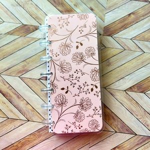 Happy planner skinny mini undated monthly and weekly layout Rose Gold floral
